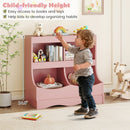 Toy Storage Organizer 4-Cubby Kids Bookcase for Toys and Books