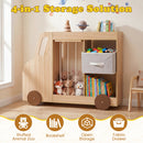 Kids Toy Storage Organizer with Wheels and Stuffed Animal Bin
