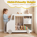 Kids Toy Storage Organizer with Wheels and Stuffed Animal Bin