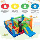 Train Themed Kids Bouncer with Slide and Basketball Hoop with 950W Air Blower