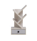 5-Tier Floor Standing Tree Bookcase with Drawer