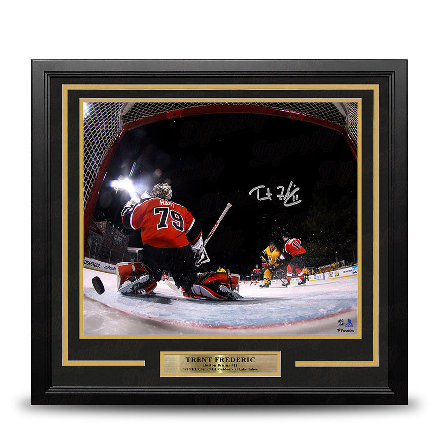 Trent Frederic First NHL Goal Boston Bruins Autographed 11