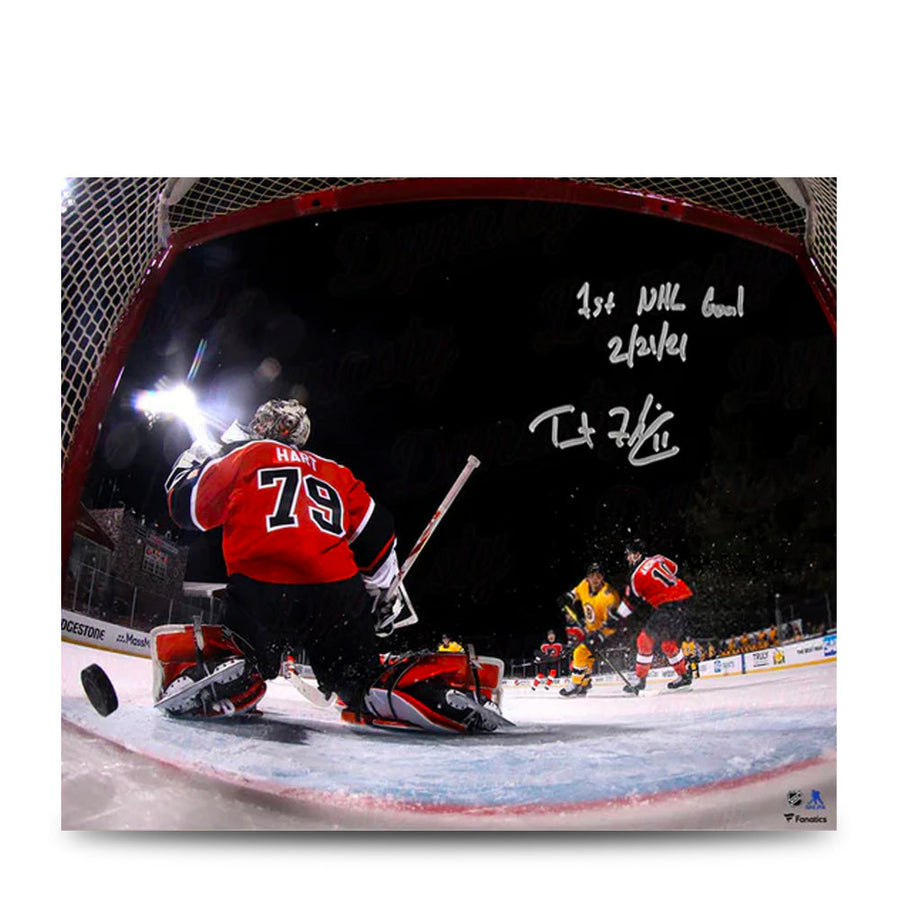 Trent Frederic First NHL Goal Boston Bruins Autographed 11