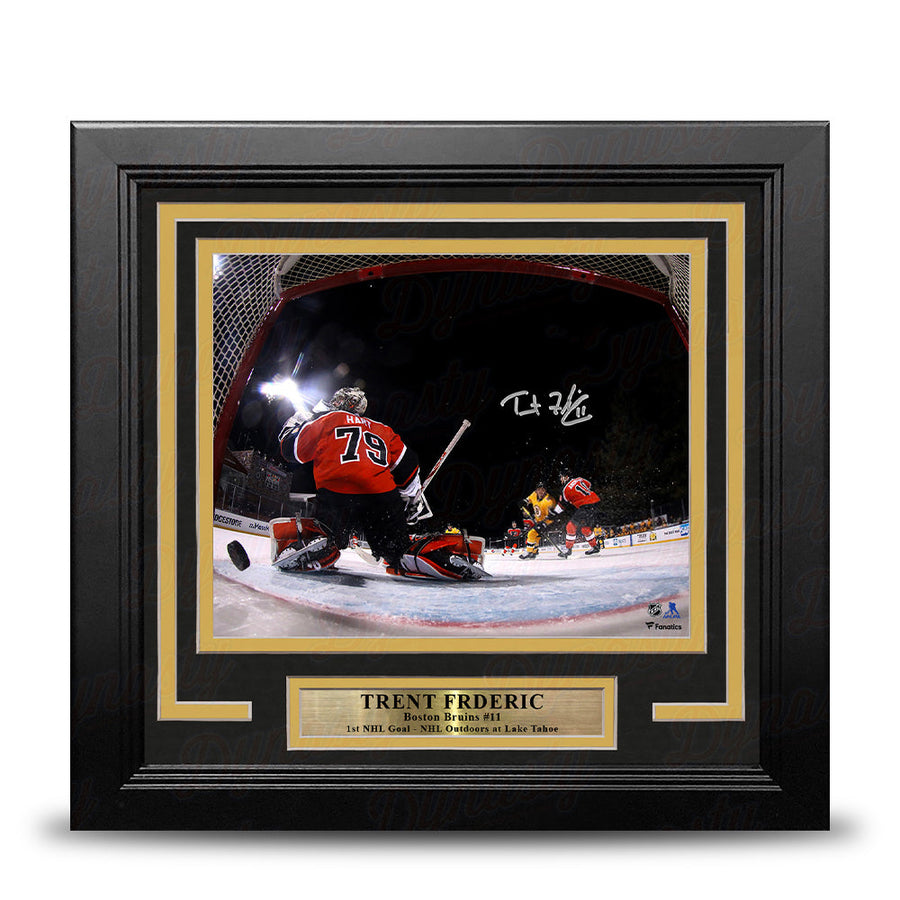 Trent Frederic First NHL Goal Boston Bruins Autographed 8