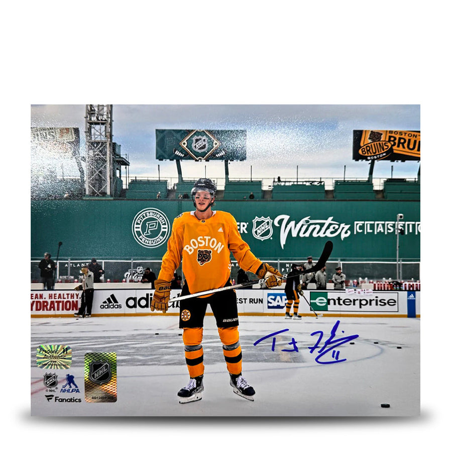 Trent Frederic Winter Classic Action Boston Bruins Autographed 11