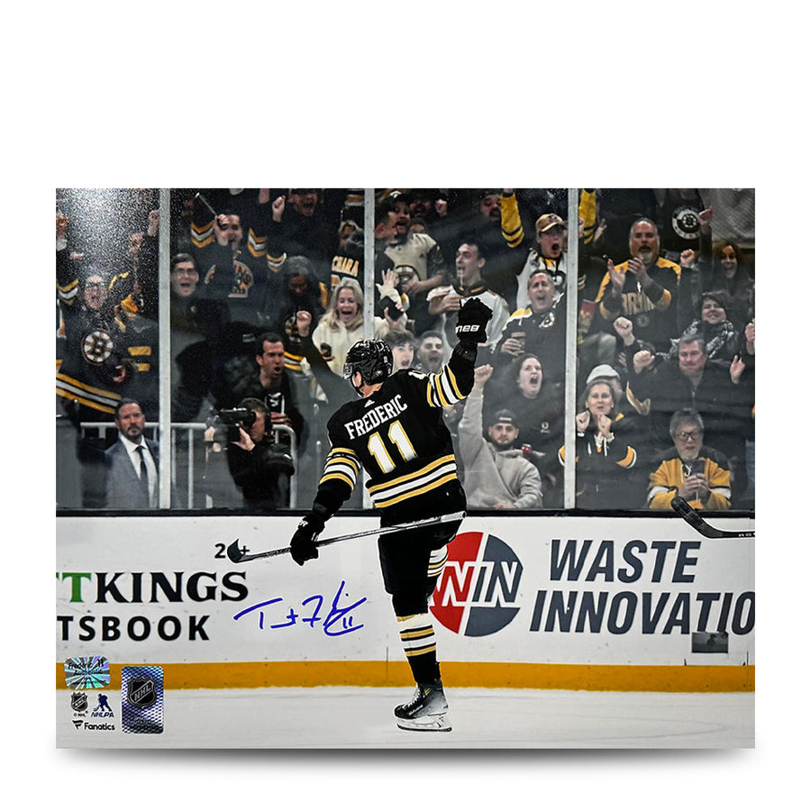 Trent Frederic Goal Celebration Boston Bruins Autographed 11