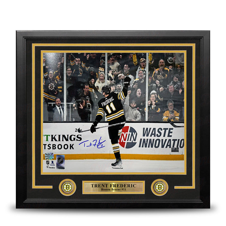 Trent Frederic Goal Celebration Boston Bruins Autographed 16