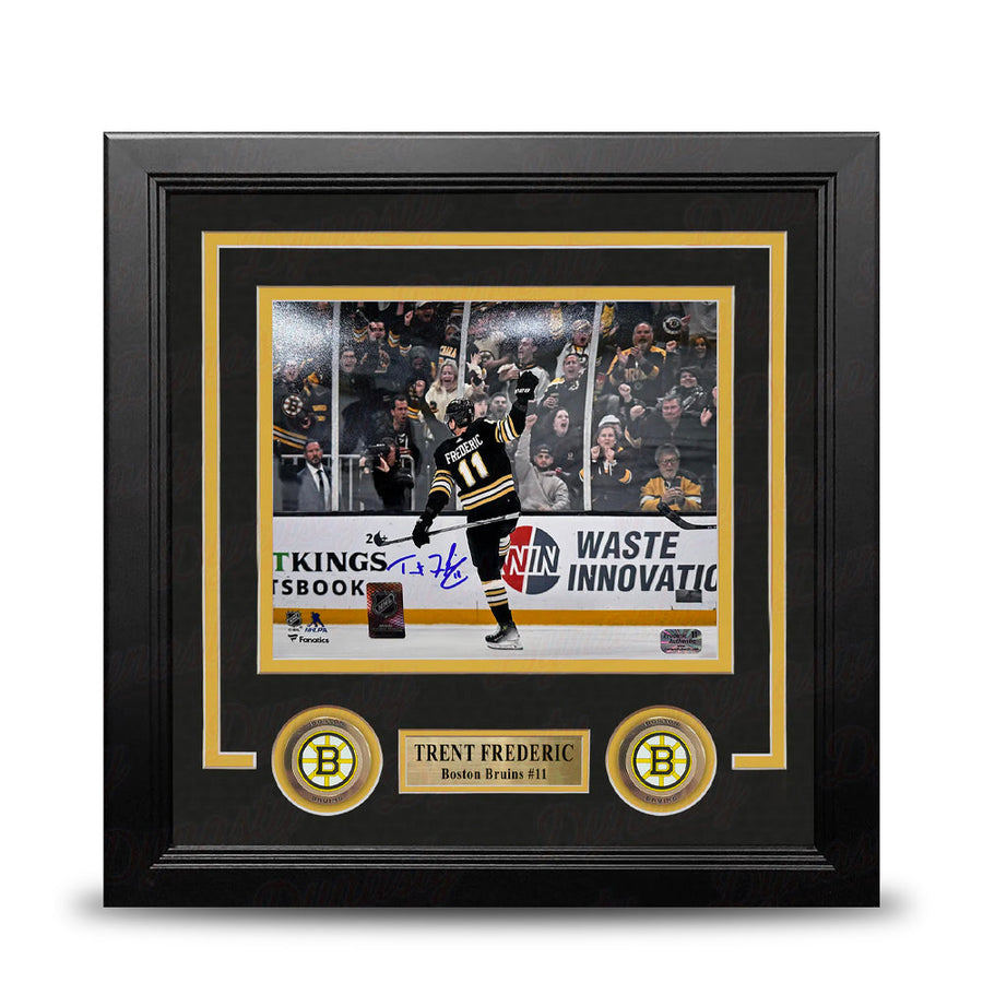 Trent Frederic Goal Celebration Boston Bruins Autographed 8