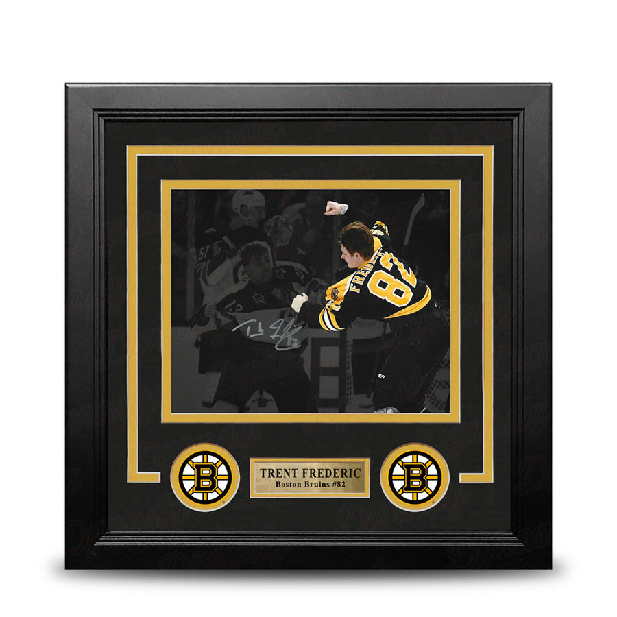 Trent Frederic Fight Boston Bruins Autographed 8