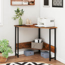 Triangle Corner Desk with Charging Station - Rustic Brown