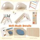 Triangle Set Foldable Kids Climbing Toys Panda-Themed Wood Montessori Climbing Set