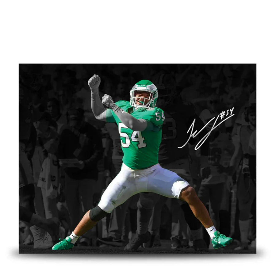 Jeremiah Trotter, Jr. Blackout Philadelphia Eagles Autographed 11