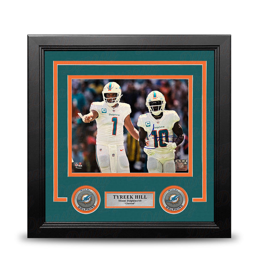 Tyreek Hill with Tua Miami Dolphins Autographed 8