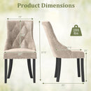 Tufted Wingback Upholstered Dining Chairs Set of 2-Light Brown