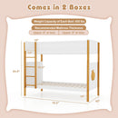 Twin Over Twin Bunk Bed with Integrated Ladder and Safety Guardrails-Twin Size
