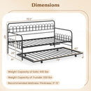 Twin Daybed with Curved Backrest and Armrests