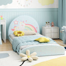 Twin Floor Bed Frame Upholstered Twin Size Kids Floor Bed with 210D Oxford Cloth Floor Mat