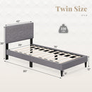 Twin/Full/Queen Size Bed Frame Modern Platform Bed with Linen Fabric Upholstered Headboard