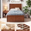 Twin Size Bed Frame with Storage Drawers and Headboard