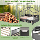 Twin Size House Bed with Roof with 14 Storage Cubes and Enclosed Cabinet