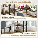 Twin Size Loft Bed Raised Platform Bed with Desk and 2 Storage Shelves-Black