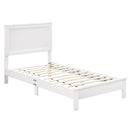 Twin Size Wooden Bed Frame with Headboard and Slat Support
