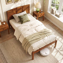 Twin Platform Bed Frame with Curved Headboard