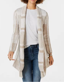 Style & Co Petite Plaid Boucle Cardigan, Size PL