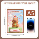 Personalized Capybara Notebook | Custom Name | Cute Kawaii Mushroom Capybara A5 Journal