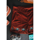 Ultra Soft Velvet Shorts "The Queensmans Mesa" Western Style
