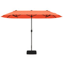 13FT Double-sided Patio Twin Table Umbrella with Crank Handle-Tan