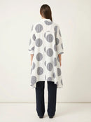 P Luca Milano Womens Geometric Print High-Low Button-Up Shirt, XL