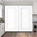 Hampton Bay Hampton Satin White Raised Panel Stock Kitchen Cabinet