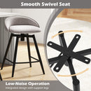 Upholstered Bar Stools Set of 2 with Footrest and Backrest