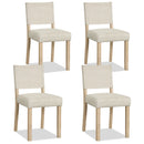 Upholstered Dining Chairs Set of 4 with Rubber Wood Legs