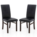 Upholstered Dining Chairs Set of 2 with Solid Rubber Wood Legs