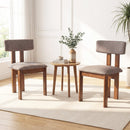 Upholstered Rubber Wood Dining Chairs Set of 2 with Curved Backrest