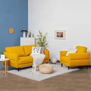 2 Pieces Upholstered Sofa Set with Removable Cushion Covers