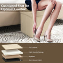 Upholstered Square Footstool with PVC Leather Surface for Bedroom