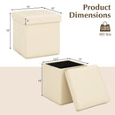 Upholstered Square Footstool with PVC Leather Surface for Bedroom