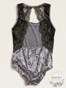 I.N.C. Women?s Velvet and Lace Bodysuit, Size Medium
