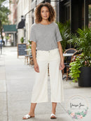 NYDJ Linen Blend Crop Wide Leg Pants