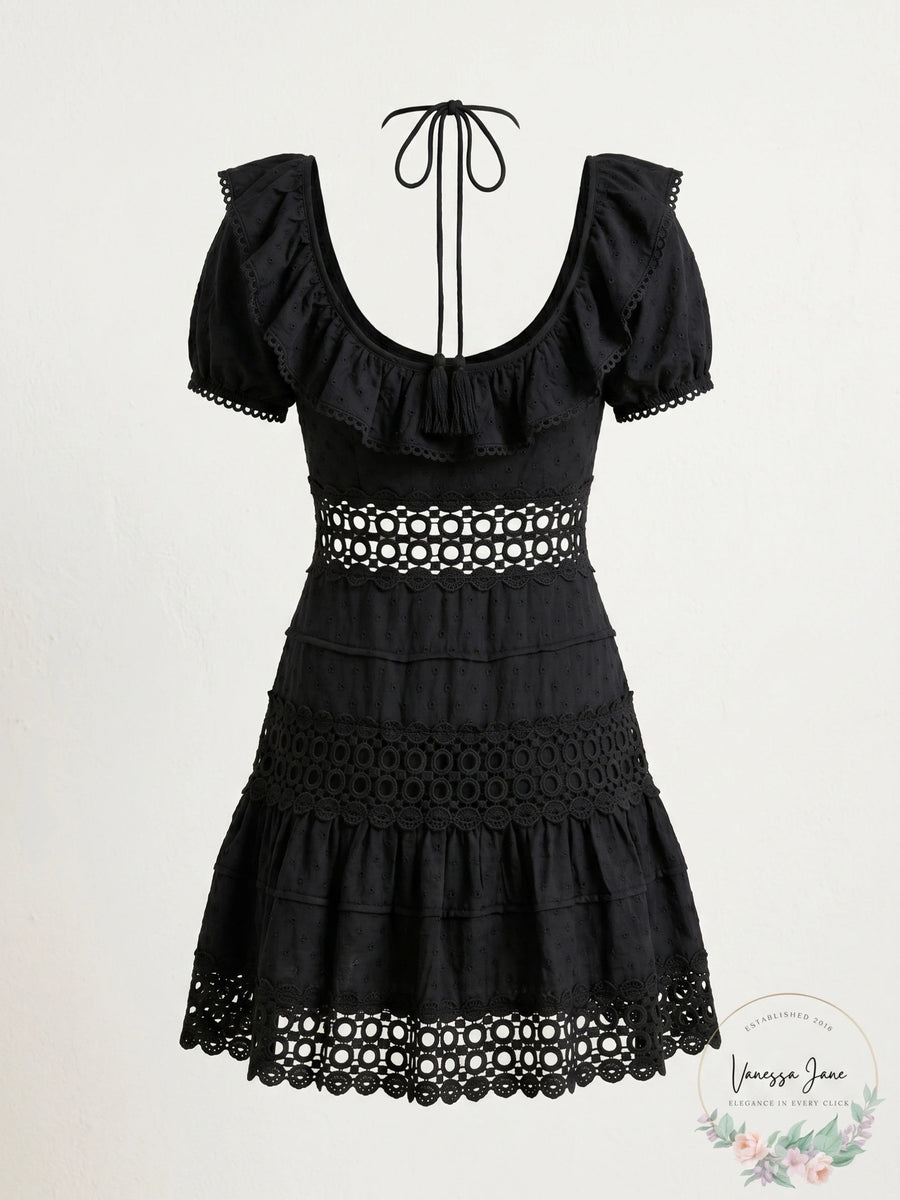 free people cruel intentions crochet lace dress NWT$148 Free people Cruel Intention Crochet Lace Mini Dress Black Sz 2 XS