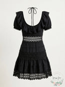 Free People Womens Cruel Intentions Crochet-Lace Mini Dress, Black, Size 2