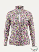 Lands End Womens Long Sleeve Quarter Zip UPF 50 Rash Guard X-Small