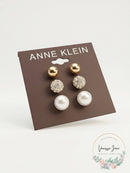 Anne Klein Gold-Tone 3-PC. Set Pave Stud Earrings