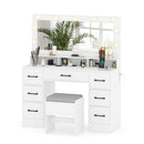 Vanity Desk with Mirror and Lights Makeup Table with Power Outlets