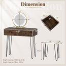 Vanity Desk with with Lighted Adjustable Mirror for Bedroom