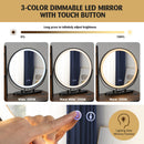 Vanity Table Set with 3-Color Lighted Mirror and Cushioned Stool