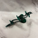 Velvet Claws Cleopatra Green Snake Hair Claw | Claw Clip in Velvet Travel Bag